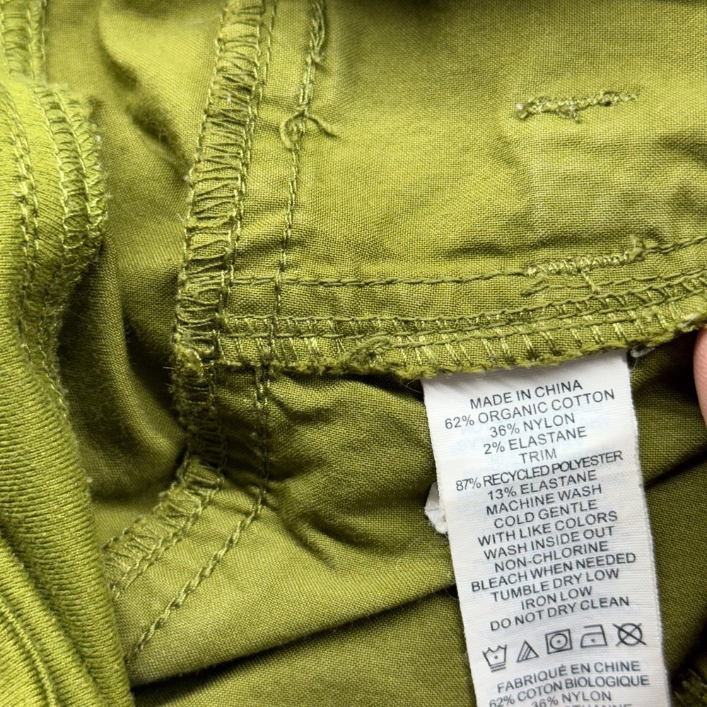 PrAna Organic Cotton Stretch Casual Shorts Women's Size S Green Utility Pockets - Picture 6 of 9